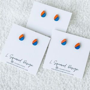 New Edmonton Oilers Oil Drop Stud Earrings, Fan Apparel, NHL